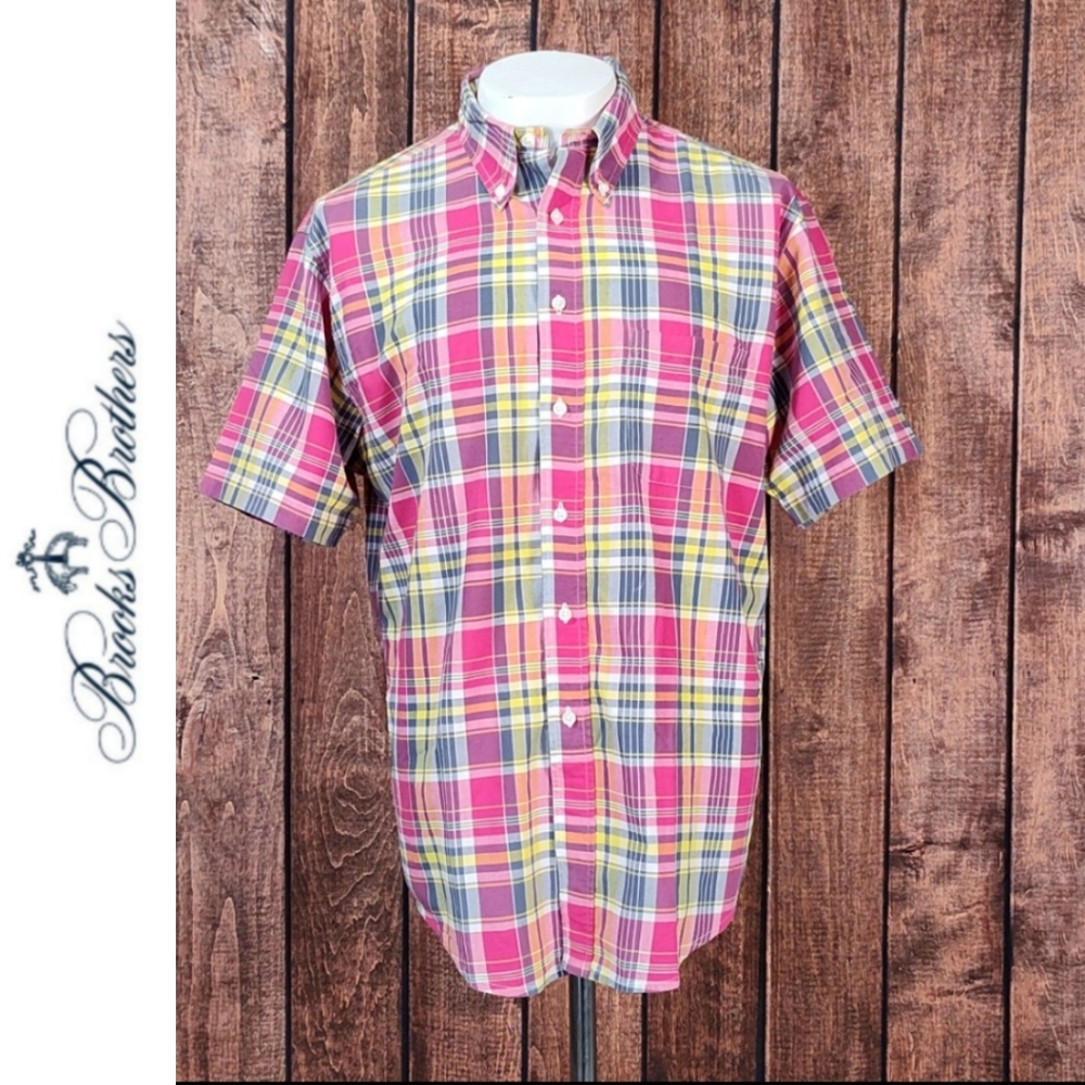 Madras Mens Colorful Indian Button Down Short Sleeve Limited Edition